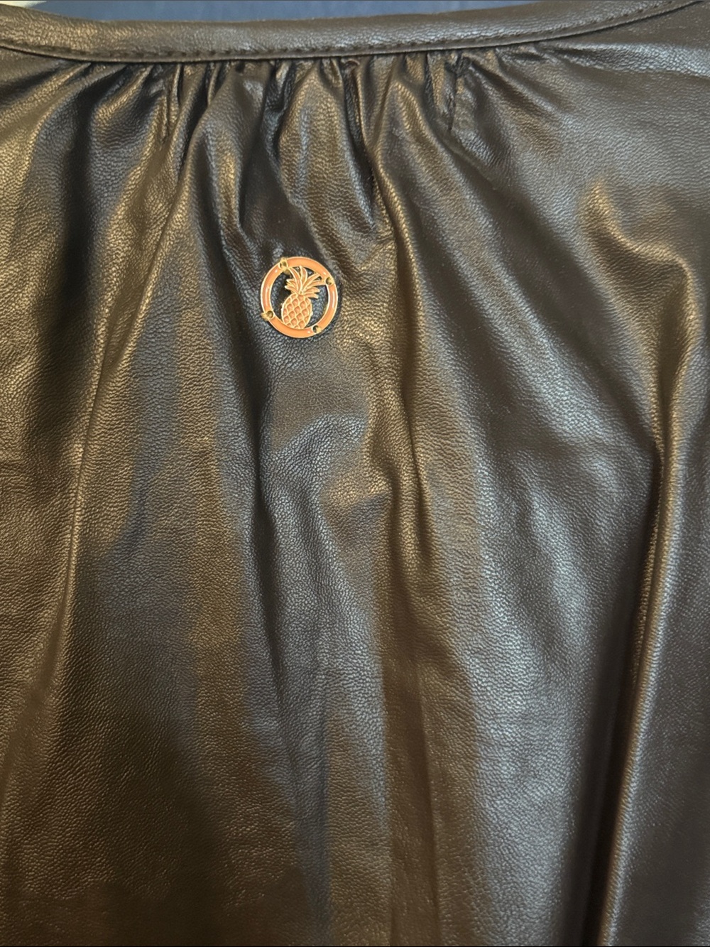 Simply southern Chocolate Brown Faux-Leather Puff Sleeve Mini Dress - Picture 3 of 4